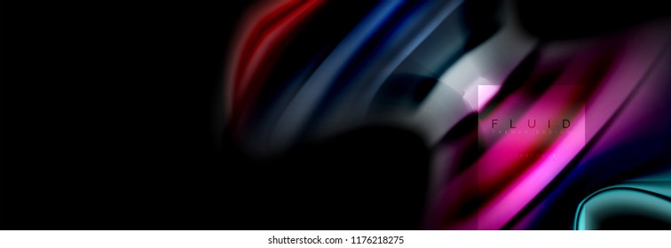 Rainbow fluid abstract shapes, liquid colors design, colorful marble or plastic wavy texture background, multicolored template for business or technology presentation or web brochure cover design