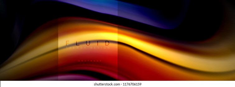 Rainbow fluid abstract shapes, liquid colors design, colorful marble or plastic wavy texture background, multicolored template for business or technology presentation or web brochure cover design