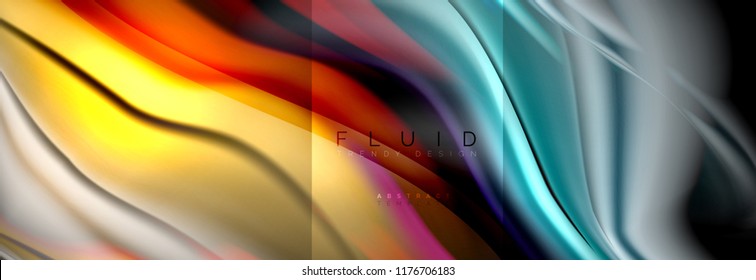 Formas abstractas del fluido arcoiris, diseño de colores líquidos, fondo de textura ondulada de mármol colorido o plástico, plantilla multicolor para presentación de negocios o tecnología o diseño de portada web