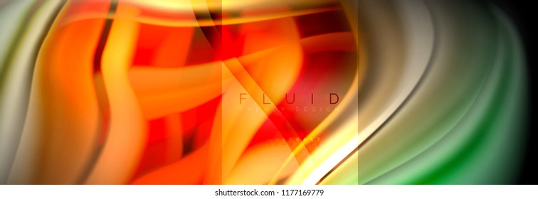 Rainbow fluid abstract shapes, liquid colors design, colorful marble or plastic wavy texture background, multicolored template for business or technology presentation or web brochure cover design