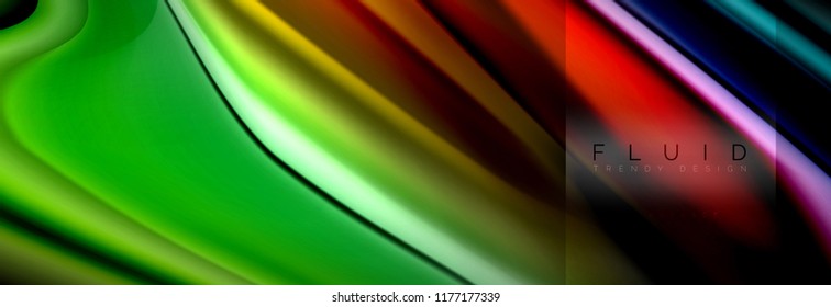 Formas abstractas del fluido arcoiris, diseño de colores líquidos, fondo de textura ondulada de mármol colorido o plástico, plantilla multicolor para presentación de negocios o tecnología o diseño de portada web
