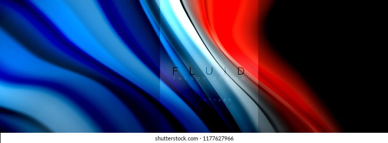 Rainbow fluid abstract shapes, liquid colors design, colorful marble or plastic wavy texture background, multicolored template for business or technology presentation or web brochure cover design