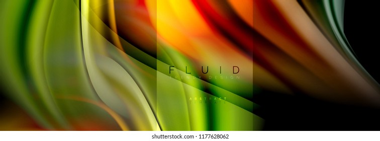 Rainbow fluid abstract shapes, liquid colors design, colorful marble or plastic wavy texture background, multicolored template for business or technology presentation or web brochure cover design