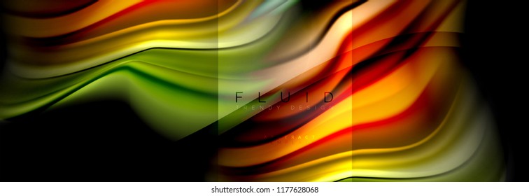 Rainbow fluid abstract shapes, liquid colors design, colorful marble or plastic wavy texture background, multicolored template for business or technology presentation or web brochure cover design