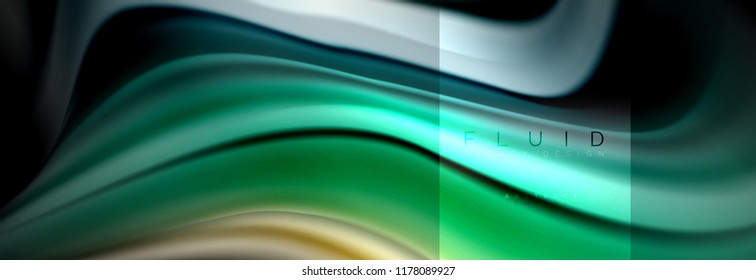 Rainbow fluid abstract shapes, liquid colors design, colorful marble or plastic wavy texture background, multicolored template for business or technology presentation or web brochure cover design
