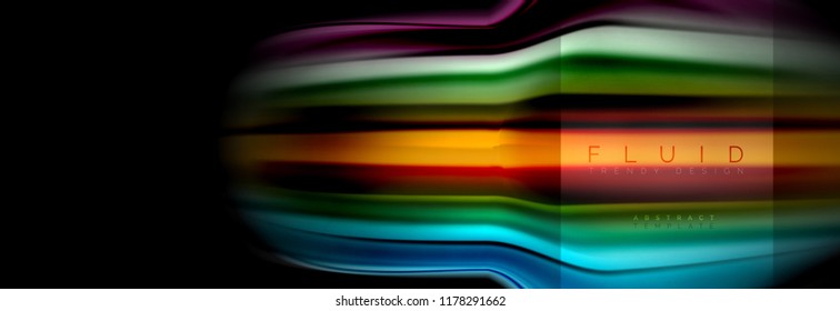 Rainbow fluid abstract shapes, liquid colors design, colorful marble or plastic wavy texture background, multicolored template for business or technology presentation or web brochure cover design