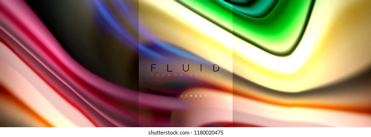 Rainbow fluid abstract shapes, liquid colors design, colorful marble or plastic wavy texture background, multicolored template for business or technology presentation or web brochure cover design