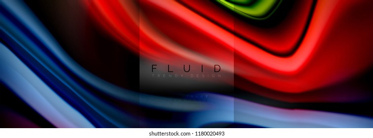 Rainbow fluid abstract shapes, liquid colors design, colorful marble or plastic wavy texture background, multicolored template for business or technology presentation or web brochure cover design