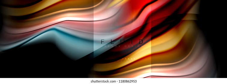 Formas abstractas del fluido arcoiris, diseño de colores líquidos, fondo de textura ondulada de mármol colorido o plástico, plantilla multicolor para presentación de negocios o tecnología o diseño de portada web