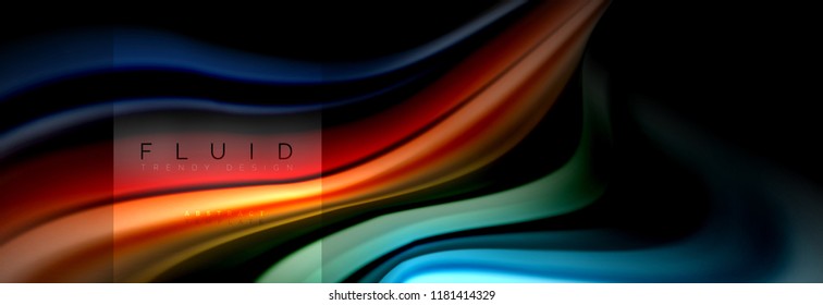 Formas abstractas del fluido arcoiris, diseño de colores líquidos, fondo de textura ondulada de mármol colorido o plástico, plantilla multicolor para presentación de negocios o tecnología o diseño de portada web