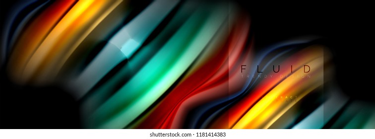 Formas abstractas del fluido arcoiris, diseño de colores líquidos, fondo de textura ondulada de mármol colorido o plástico, plantilla multicolor para presentación de negocios o tecnología o diseño de portada web