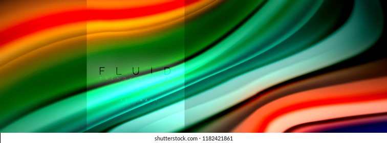 Rainbow fluid abstract shapes, liquid colors design, colorful marble or plastic wavy texture background, multicolored template for business or technology presentation or web brochure cover design