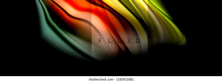 Formas abstractas del fluido arcoiris, diseño de colores líquidos, fondo de textura ondulada de mármol colorido o plástico, plantilla multicolor para presentación de negocios o tecnología o diseño de portada web