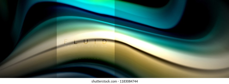 Rainbow fluid abstract shapes, liquid colors design, colorful marble or plastic wavy texture background, multicolored template for business or technology presentation or web brochure cover design