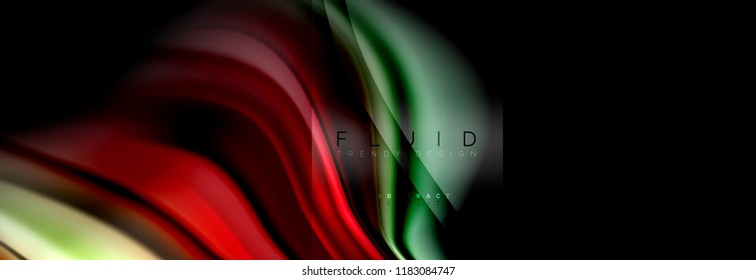 Rainbow fluid abstract shapes, liquid colors design, colorful marble or plastic wavy texture background, multicolored template for business or technology presentation or web brochure cover design