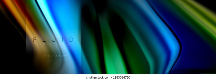 Formas abstractas del fluido arcoiris, diseño de colores líquidos, fondo de textura ondulada de mármol colorido o plástico, plantilla multicolor para presentación de negocios o tecnología o diseño de portada web