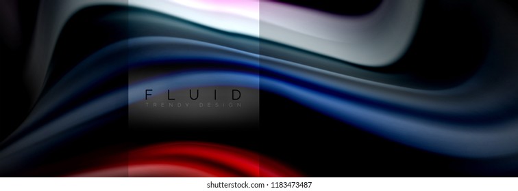 Rainbow fluid abstract shapes, liquid colors design, colorful marble or plastic wavy texture background, multicolored template for business or technology presentation or web brochure cover design