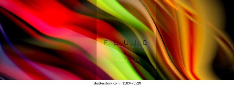 Formas abstractas del fluido arcoiris, diseño de colores líquidos, fondo de textura ondulada de mármol colorido o plástico, plantilla multicolor para presentación de negocios o tecnología o diseño de portada web