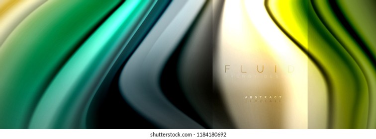 Rainbow fluid abstract shapes, liquid colors design, colorful marble or plastic wavy texture background, multicolored template for business or technology presentation or web brochure cover design