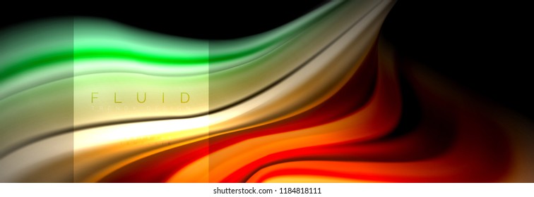 Rainbow fluid abstract shapes, liquid colors design, colorful marble or plastic wavy texture background, multicolored template for business or technology presentation or web brochure cover design