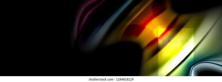 Rainbow fluid abstract shapes, liquid colors design, colorful marble or plastic wavy texture background, multicolored template for business or technology presentation or web brochure cover design