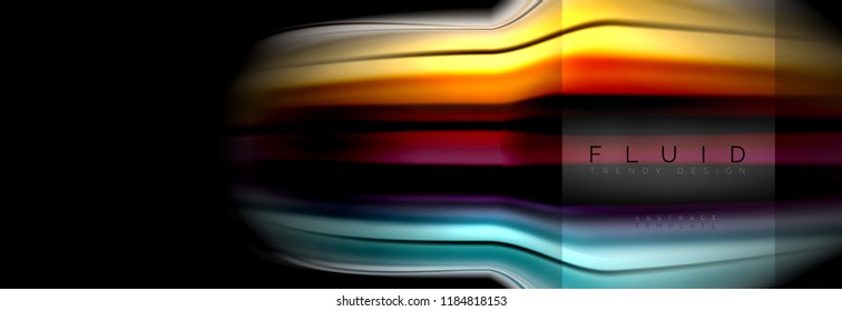 Rainbow fluid abstract shapes, liquid colors design, colorful marble or plastic wavy texture background, multicolored template for business or technology presentation or web brochure cover design