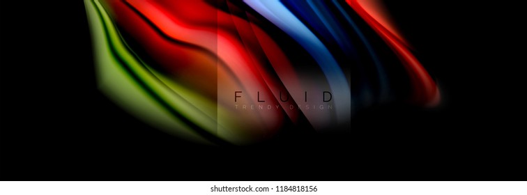 Formas abstractas del fluido arcoiris, diseño de colores líquidos, fondo de textura ondulada de mármol colorido o plástico, plantilla multicolor para presentación de negocios o tecnología o diseño de portada web