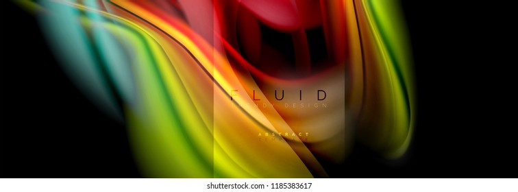 Formas abstractas del fluido arcoiris, diseño de colores líquidos, fondo de textura ondulada de mármol colorido o plástico, plantilla multicolor para presentación de negocios o tecnología o diseño de portada web