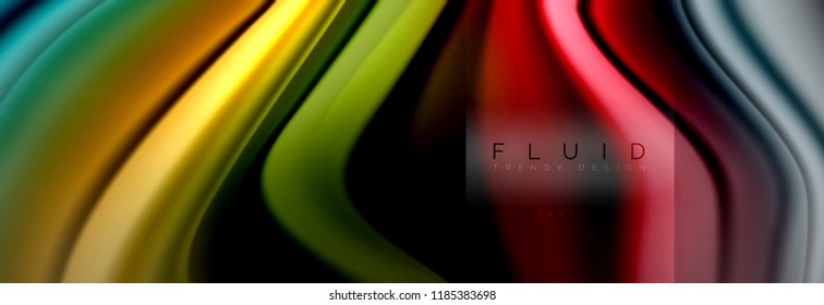 Formas abstractas del fluido arcoiris, diseño de colores líquidos, fondo de textura ondulada de mármol colorido o plástico, plantilla multicolor para presentación de negocios o tecnología o diseño de portada web