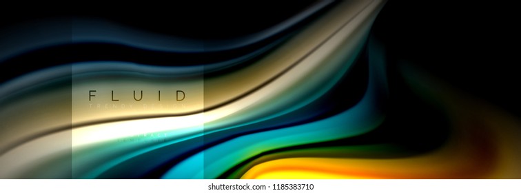 Abstrakte Formen von Regenbogenflüssigkeiten, flüssige Farbgestaltung, bunter Marmor- oder Kunststoffhintergrund, mehrfarbige Vorlage für Geschäfts- oder Technologiepräsentation oder Webbroschürendesign