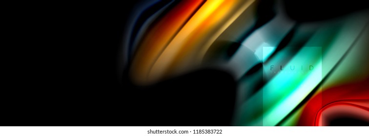 Rainbow fluid abstract shapes, liquid colors design, colorful marble or plastic wavy texture background, multicolored template for business or technology presentation or web brochure cover design