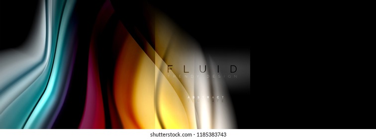 Rainbow fluid abstract shapes, liquid colors design, colorful marble or plastic wavy texture background, multicolored template for business or technology presentation or web brochure cover design