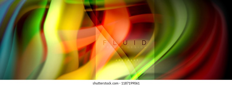 Formas abstractas del fluido arcoiris, diseño de colores líquidos, fondo de textura ondulada de mármol colorido o plástico, plantilla multicolor para presentación de negocios o tecnología o diseño de portada web