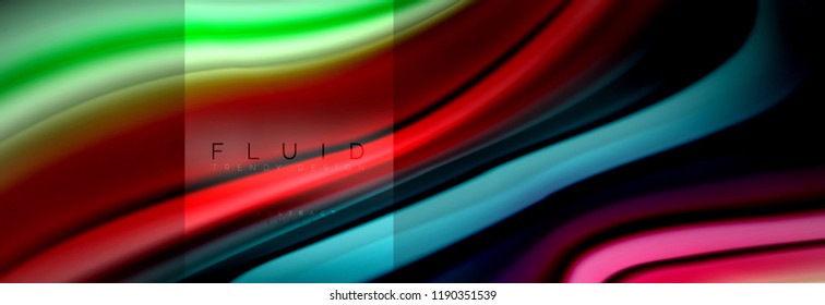 Rainbow fluid abstract shapes, liquid colors design, colorful marble or plastic wavy texture background, multicolored template for business or technology presentation or web brochure cover design
