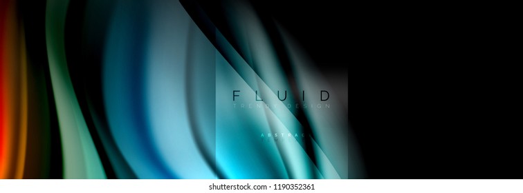 Rainbow fluid abstract shapes, liquid colors design, colorful marble or plastic wavy texture background, multicolored template for business or technology presentation or web brochure cover design