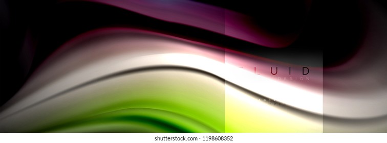 Rainbow fluid abstract shapes, liquid colors design, colorful marble or plastic wavy texture background, multicolored template for business or technology presentation or web brochure cover design
