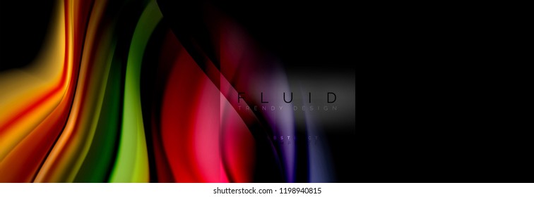 Formas abstractas del fluido arcoiris, diseño de colores líquidos, fondo de textura ondulada de mármol colorido o plástico, plantilla multicolor para presentación de negocios o tecnología o diseño de portada web