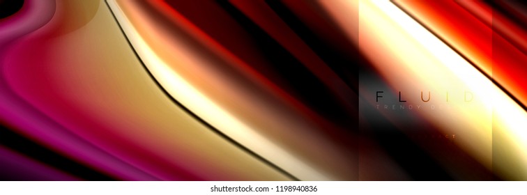 Rainbow fluid abstract shapes, liquid colors design, colorful marble or plastic wavy texture background, multicolored template for business or technology presentation or web brochure cover design