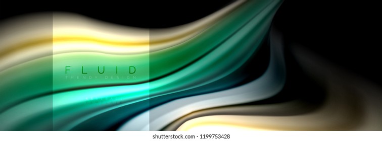 Rainbow fluid abstract shapes, liquid colors design, colorful marble or plastic wavy texture background, multicolored template for business or technology presentation or web brochure cover design