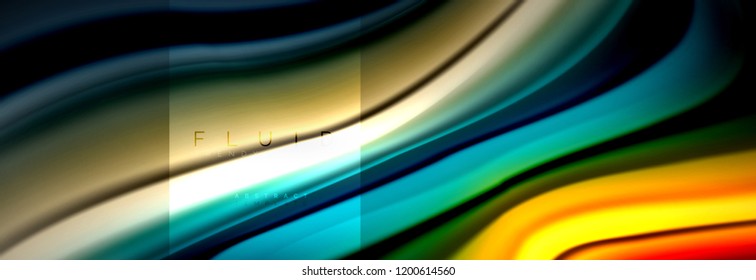 Rainbow fluid abstract shapes, liquid colors design, colorful marble or plastic wavy texture background, multicolored template for business or technology presentation or web brochure cover design