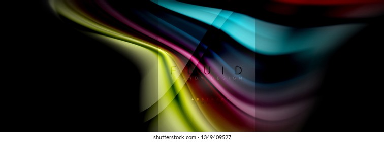 Formas abstractas del fluido arcoiris, diseño de colores líquidos, fondo de textura ondulada de mármol colorido o plástico, plantilla multicolor para presentación de negocios o tecnología o diseño de portada web
