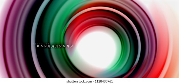 Forma de giro abstracta del fluido arcoiris, diseño de colores líquidos retorcidos, fondo de textura ondulada de mármol o plástico, plantilla multicolor para presentación de negocios o tecnología o folleto web