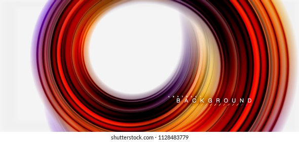 Rainbow fluid abstract swirl shape, twisted liquid colors design, colorful marble or plastic wavy texture background, multicolored template for business or technology presentation or web brochure