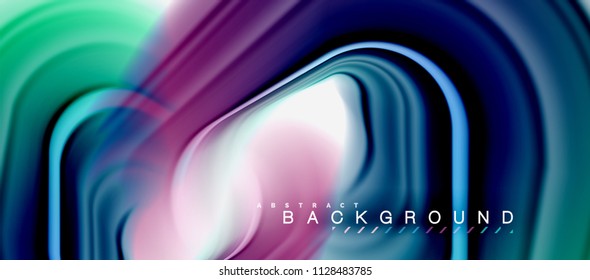 Rainbow fluid abstract swirl shape, twisted liquid colors design, colorful marble or plastic wavy texture background, multicolored template for business or technology presentation or web brochure
