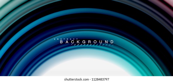 Forma de giro abstracta del fluido arcoiris, diseño de colores líquidos retorcidos, fondo de textura ondulada de mármol o plástico, plantilla multicolor para presentación de negocios o tecnología o folleto web