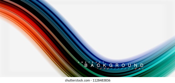 Rainbow fluid abstract swirl shape, twisted liquid colors design, colorful marble or plastic wavy texture background, multicolored template for business or technology presentation or web brochure