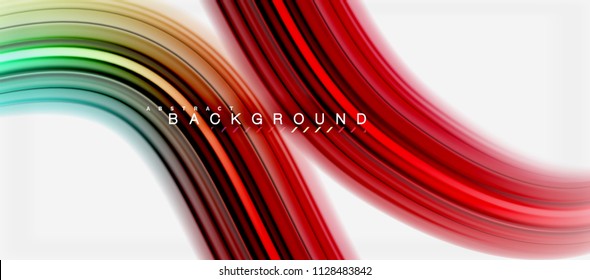 Forma de giro abstracta del fluido arcoiris, diseño de colores líquidos retorcidos, fondo de textura ondulada de mármol o plástico, plantilla multicolor para presentación de negocios o tecnología o folleto web