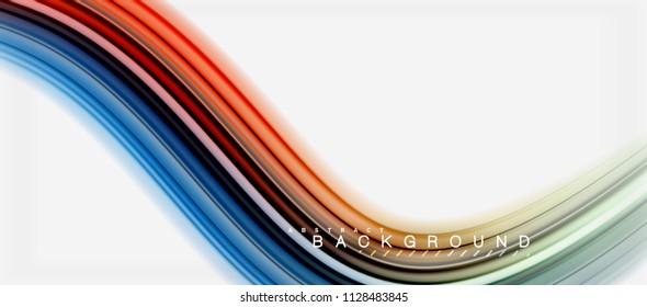Rainbow fluid abstract swirl shape, twisted liquid colors design, colorful marble or plastic wavy texture background, multicolored template for business or technology presentation or web brochure