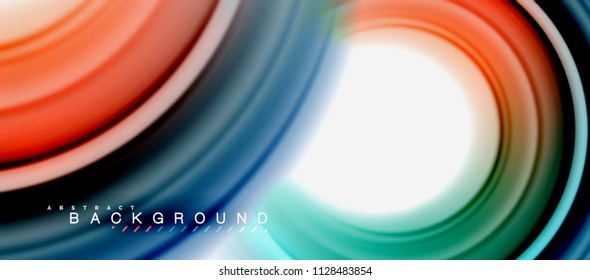 Rainbow fluid abstract swirl shape, twisted liquid colors design, colorful marble or plastic wavy texture background, multicolored template for business or technology presentation or web brochure