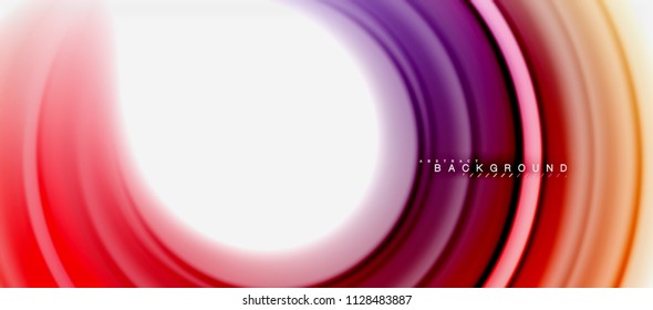 Rainbow fluid abstract swirl shape, twisted liquid colors design, colorful marble or plastic wavy texture background, multicolored template for business or technology presentation or web brochure